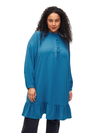 ZIZZI SUKIENKA/TUNIKA NIEBIESKA PASKI FALBANA 190A