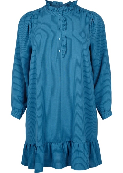 ZIZZI SUKIENKA/TUNIKA NIEBIESKA PASKI FALBANA 190A