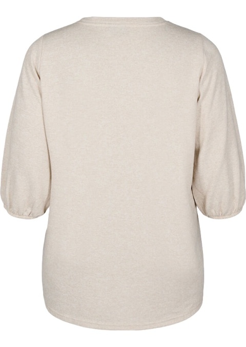 ZIZZI WYGODNA BEŻOWA BLUZKA HAFT 132U