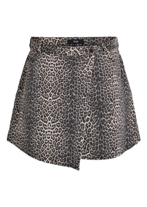 ZIZZI WYGODNA BRĄZOWA SPÓDNICA PANTERKA 076N