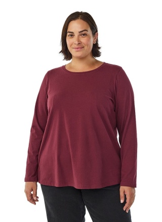 ZIZZI WYGODNA KLASYCZNA BLUZKA BORDOWA DŁUGI RĘKAW 010R