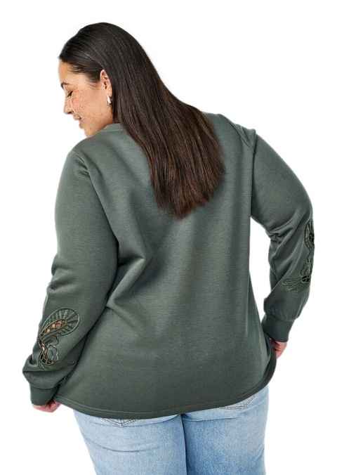 ZIZZI WYGODNA ZIELONA BLUZA HAFT 615A