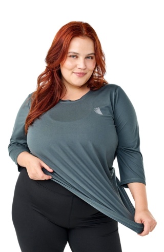 ZIZZI WYGODNA CIEMNOTURKUSOWA SPORTOWA BLUZKA 053D