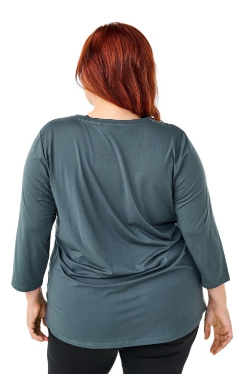 ZIZZI WYGODNA CIEMNOTURKUSOWA SPORTOWA BLUZKA 053D