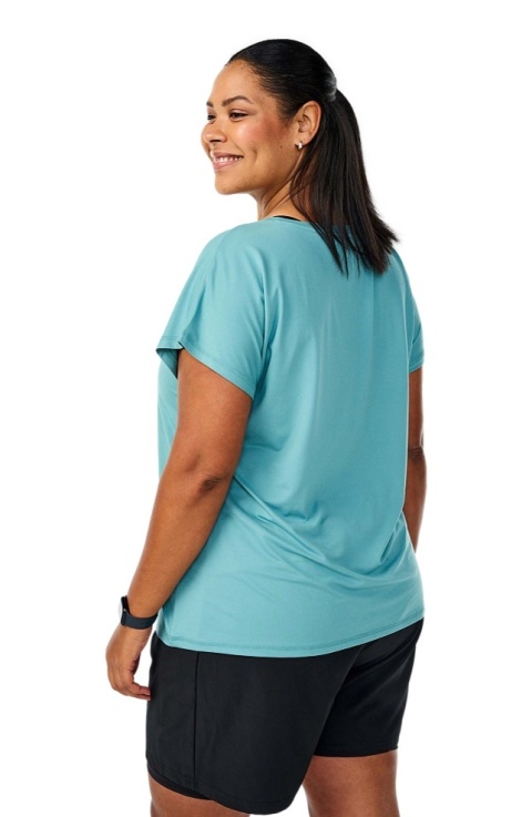 ZIZZI WYGODNY T-SHIRT SPORTOWY TURKUSOWY 053G