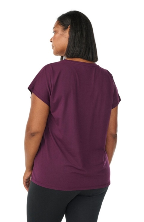 ZIZZI WYGODNY T-SHIRT SPORTOWY FIOLETOWA 053G