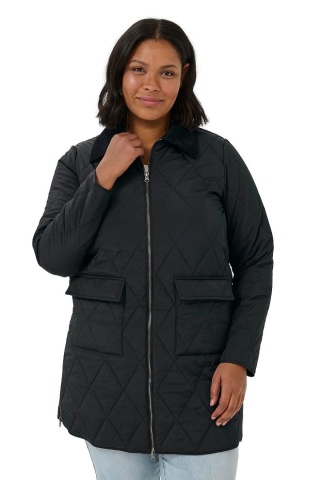 KAFFE KLASYCZNA PIKOWANA CZARNA KURTKA PRZEJŚCIOWA K498