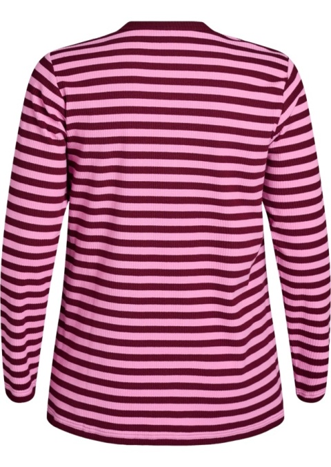 ZIZZI RÓŻOWA PRĄŻKOWANA BLUZKA W PASKI GUZIKI 662A