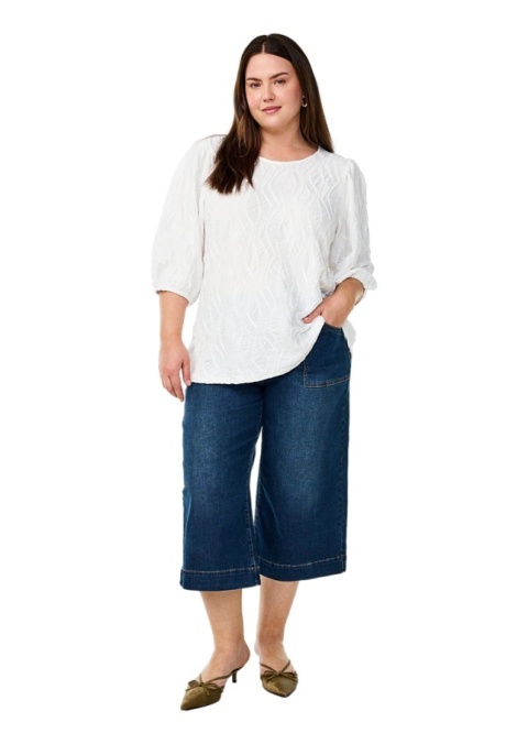 ZIZZI ELEGANCKA BIAŁA BLUZKA TEKSTURA 217B