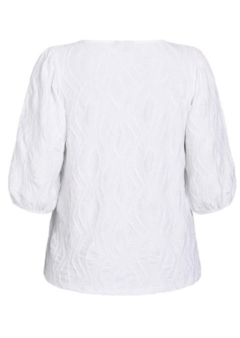 ZIZZI ELEGANCKA BIAŁA BLUZKA TEKSTURA 217B