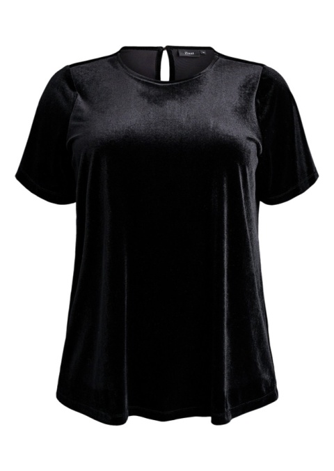 ZIZZI CZARNA WELUROWA BLUZKA ŁEZKA 336F