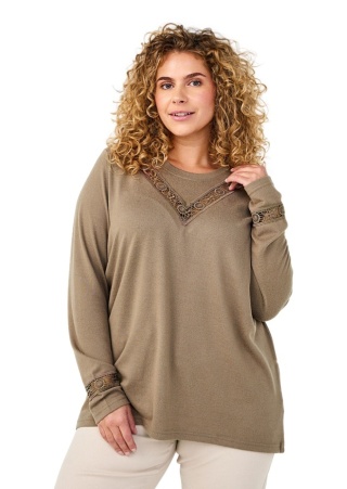 ZIZZI BEŻOWA DZIANINOWA BLUZKA DETALE 132T