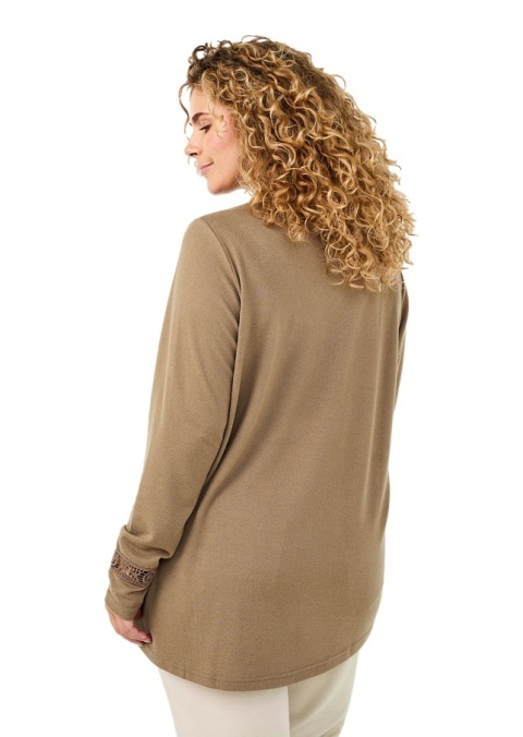 ZIZZI BEŻOWA DZIANINOWA BLUZKA DETALE 132T