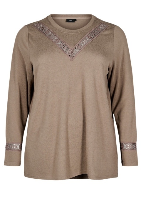 ZIZZI BEŻOWA DZIANINOWA BLUZKA DETALE 132T