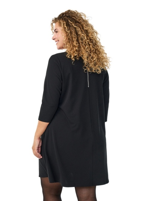 ZIZZI KRÓTKA CZARNA TRAPEZOWA SUKIENKA 007F
