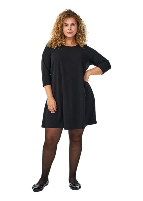 ZIZZI KRÓTKA CZARNA TRAPEZOWA SUKIENKA 007F
