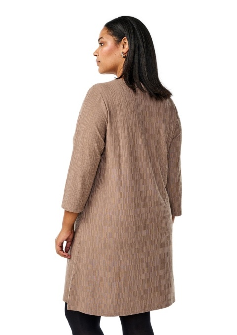 ZIZZI WYGODNA BEŻOWA SUKIENKA FAKTURA 053F