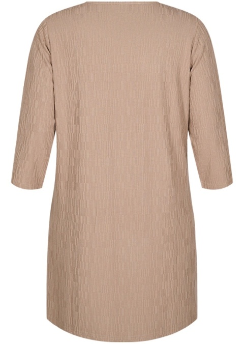 ZIZZI WYGODNA BEŻOWA SUKIENKA FAKTURA 053F