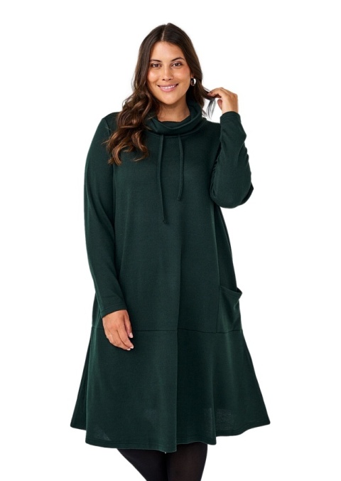 ZIZZI ZIELONA DZIANINOWA SUKIENKA GOLF 071Q