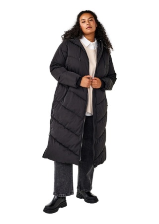 ZIZZI DŁUGA ZIMOWA KURTKA KAPTUR CZARNA 380B