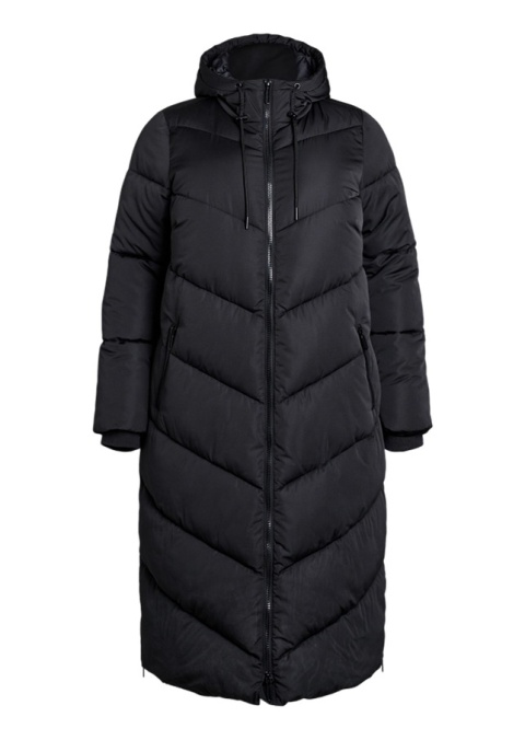 ZIZZI DŁUGA ZIMOWA KURTKA KAPTUR CZARNA 380B