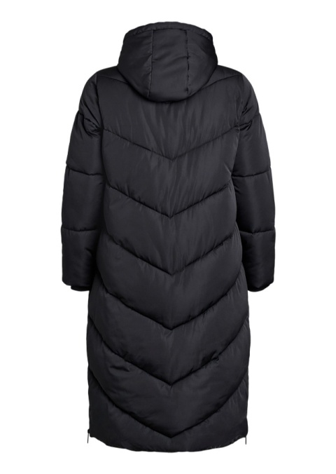 ZIZZI DŁUGA ZIMOWA KURTKA KAPTUR CZARNA 380B