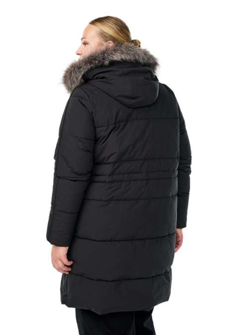 ZIZZI CZARNA PIKOWANA KURTKA ZIMOWA KAPTUR 264B