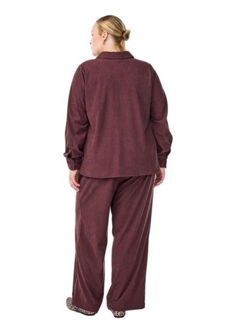 ZIZZI SZTRUKSOWE PROSTE SPODNIE BORDOWE 193B