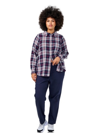 ZIZZI ELEGANCKIE GRANATOWE SPODNIE PROSTA NOGAWKA 286A