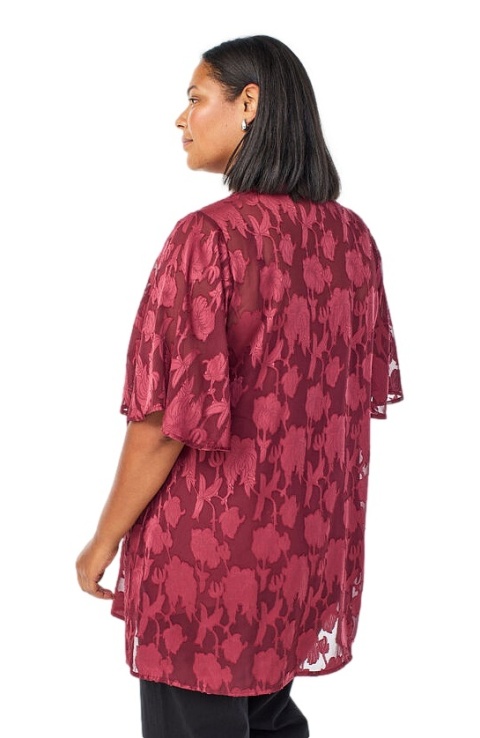 ZIZZI CZERWONA ŻAKARDOWA TUNIKA KOSZULA 183A