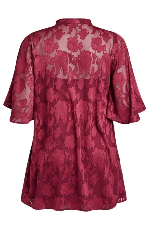 ZIZZI CZERWONA ŻAKARDOWA TUNIKA KOSZULA 183A