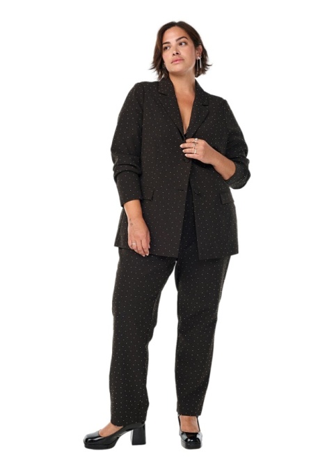 ZIZZI FANTASTYCZNE CZARNE PROSTE SPODNIE CYRKONIE 521BW