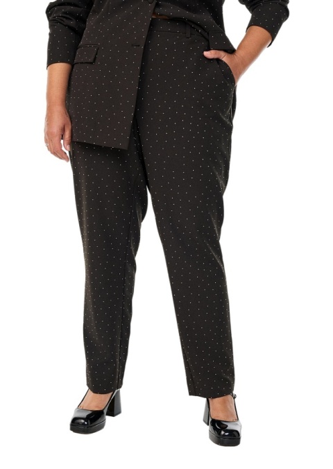 ZIZZI FANTASTYCZNE CZARNE PROSTE SPODNIE CYRKONIE 521BW