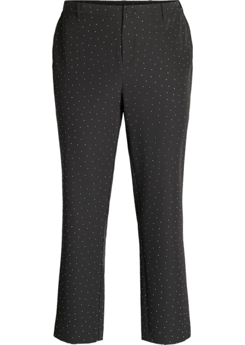 ZIZZI FANTASTYCZNE CZARNE PROSTE SPODNIE CYRKONIE 521BW