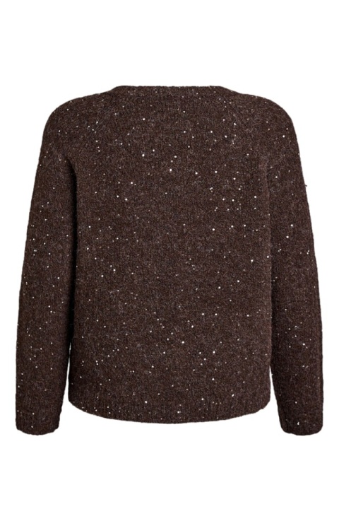 ZIZZI BRĄZOWY SWETER KARDIGAN CEKINY GUZIKI 508D