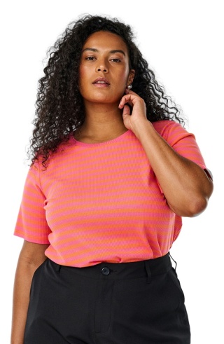 ZIZZI RÓŻOWY T-SHIRT KOSZULKA BAWEŁNA PASKI 622B