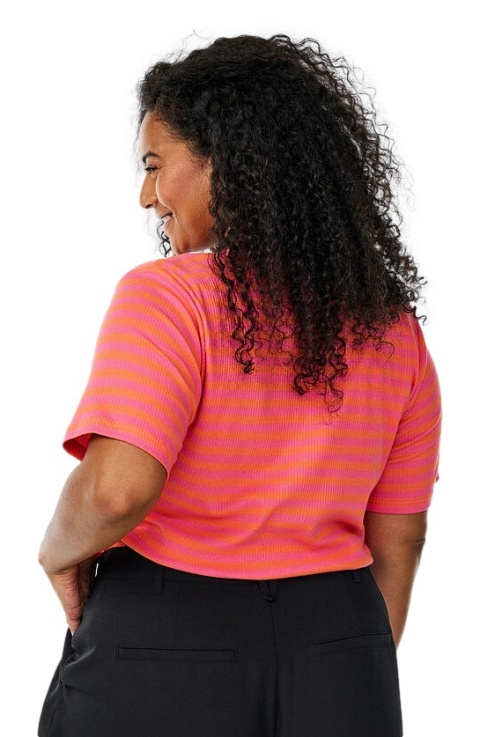 ZIZZI RÓŻOWY T-SHIRT KOSZULKA BAWEŁNA PASKI 622B