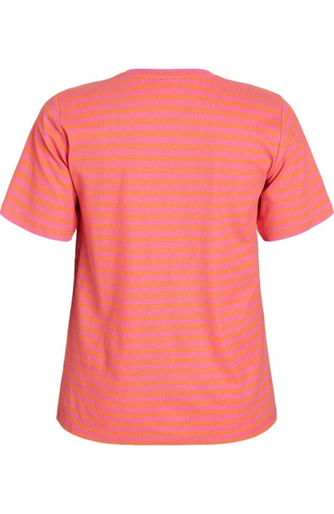 ZIZZI RÓŻOWY T-SHIRT KOSZULKA BAWEŁNA PASKI 622B