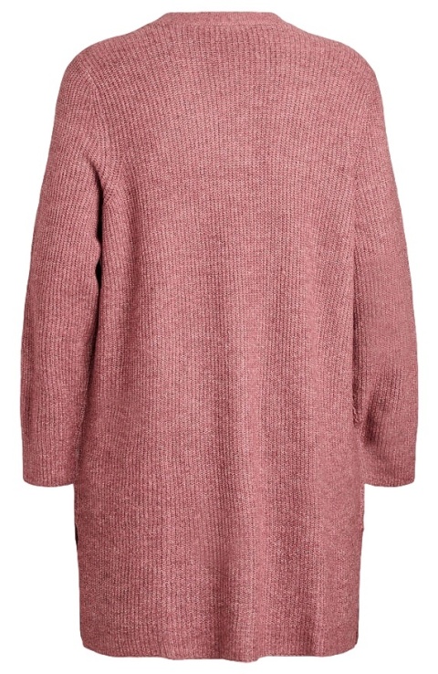 ZIZZI DŁUGI SWETER KARDIGAN RÓŻOWY PRĄŻKI 040C