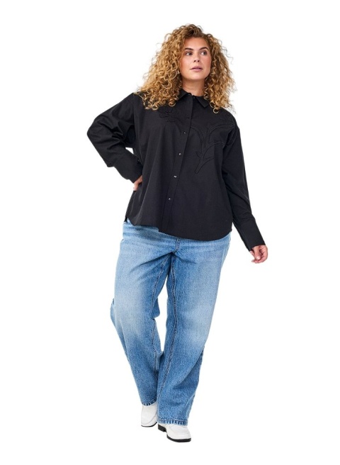 ZIZZI ELEGANCKA KOSZULA CZARNA PIĘKNY HAFT 188A