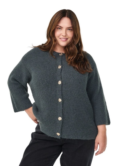 ZIZZI ELEGANCKI ZIELONY KARDIGAN SWETER DZIANINA 510C
