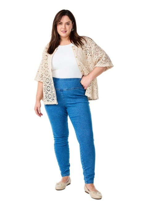 ZIZZI NIEBIESKIE SPODNIE JEGGINSY WYSOKI STAN 000BW