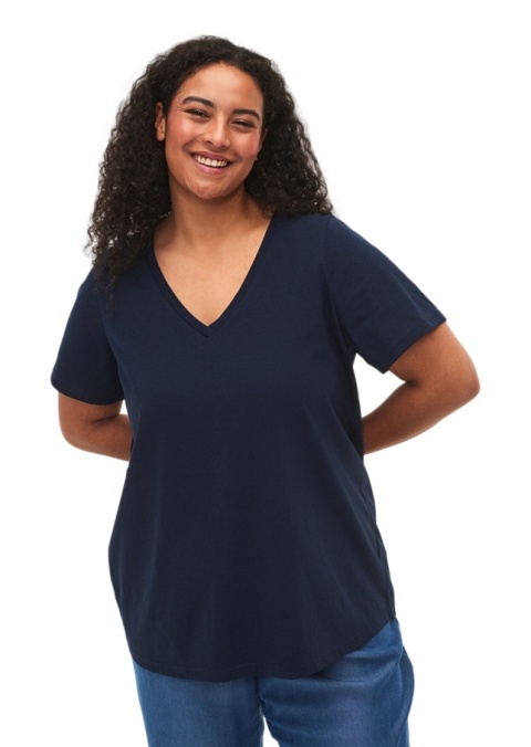 ZIZZI KLASYCZNY T-SHIRT GRANATOWY 148E