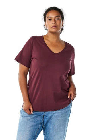 ZIZZI KLASYCZNY T-SHIRT BORDOWY 159B