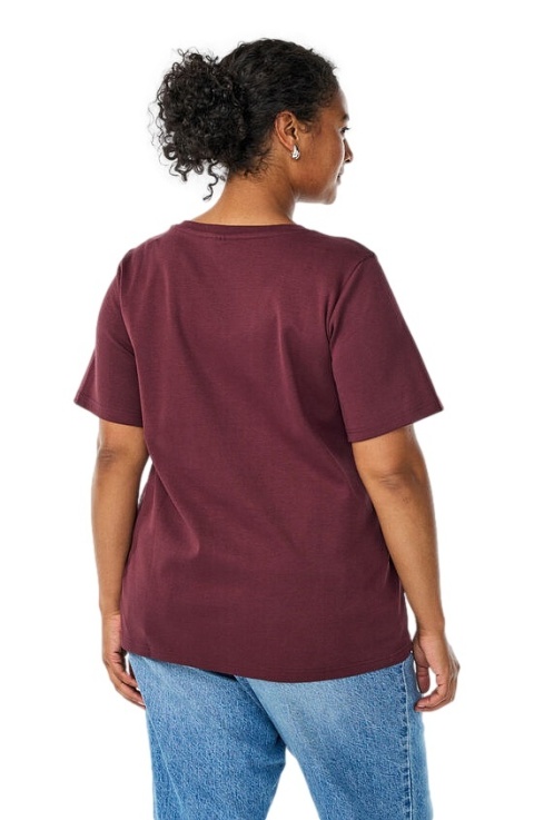 ZIZZI KLASYCZNY T-SHIRT BORDOWY 159B
