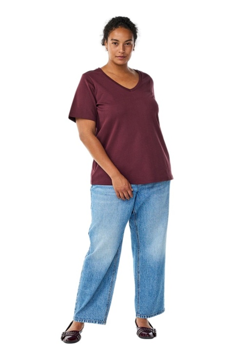 ZIZZI KLASYCZNY T-SHIRT BORDOWY 159B