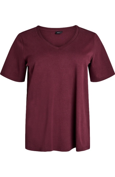 ZIZZI KLASYCZNY T-SHIRT BORDOWY 159B