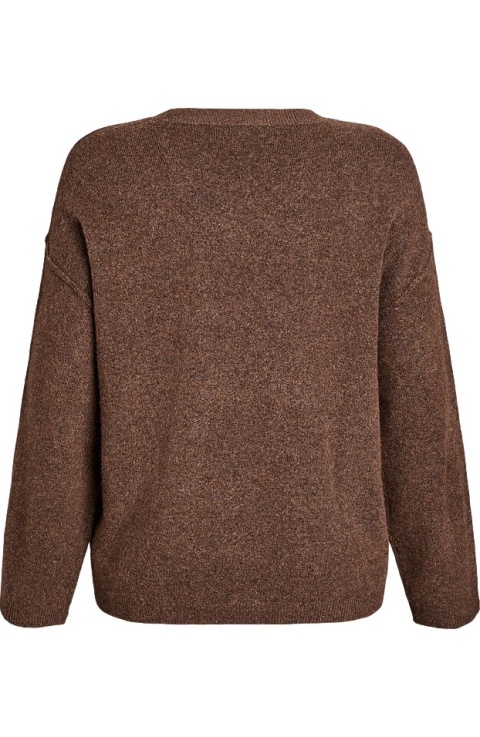 ZIZZI MODNY LUŹNY SWETER BRĄZOWY PRZESZYCIA 499B