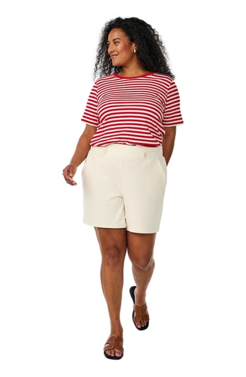 ZIZZI CZERWONY T-SHIRT KOSZULKA BAWEŁNA PASKI 622B