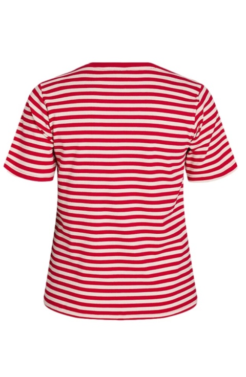 ZIZZI CZERWONY T-SHIRT KOSZULKA BAWEŁNA PASKI 622B
